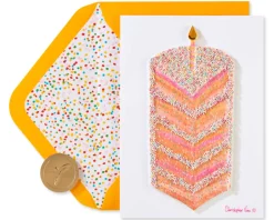 Tall Cake Slice Birthday Greeting Card