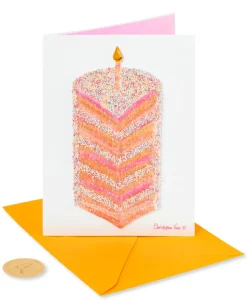 Tall Cake Slice Birthday Greeting Card