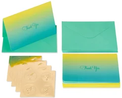Teal Ombre Boxed Thank You Cards and Envelopes, 16-Count