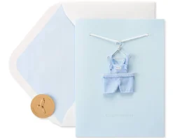 Tiny Tots Overalls New Baby Greeting Card