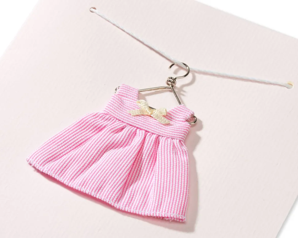 Tiny Tots Pink Dress New Baby Greeting Card