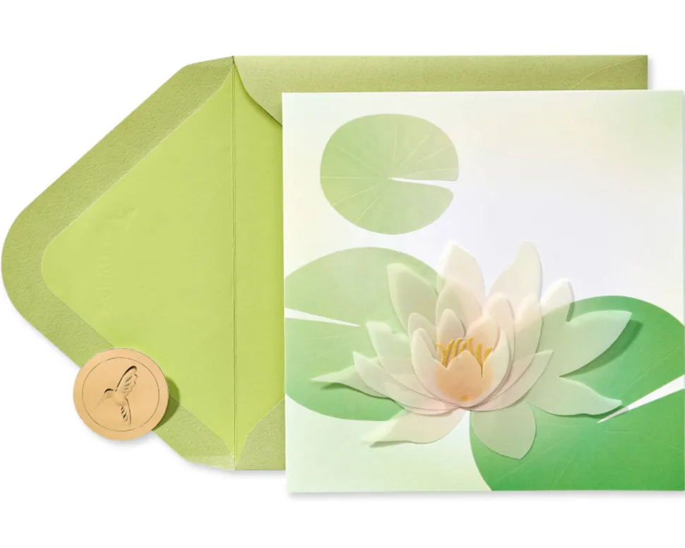 Transparent Lotus Flower Sympathy Greeting Card