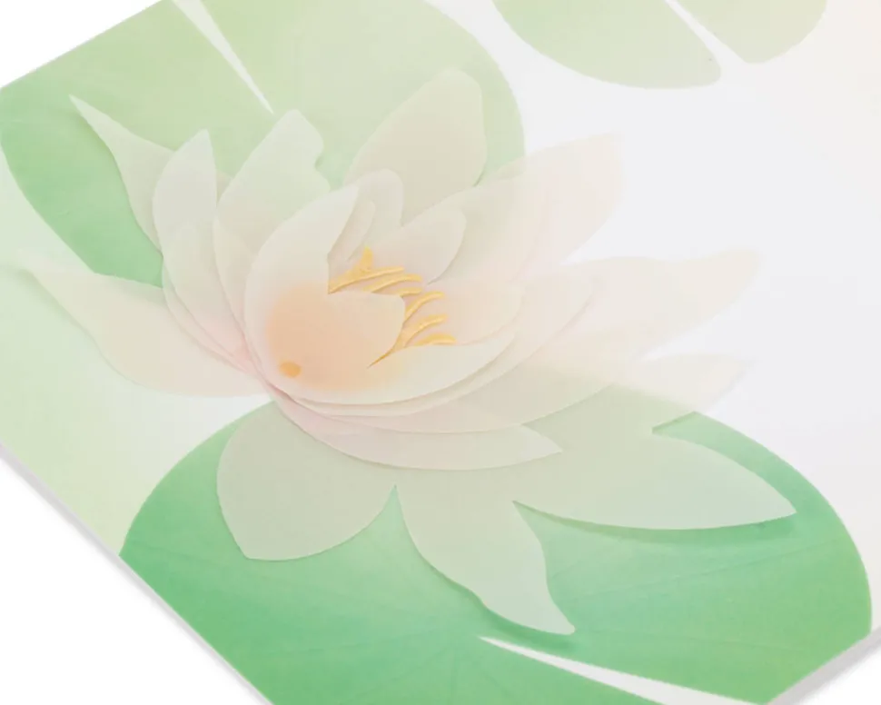 Transparent Lotus Flower Sympathy Greeting Card