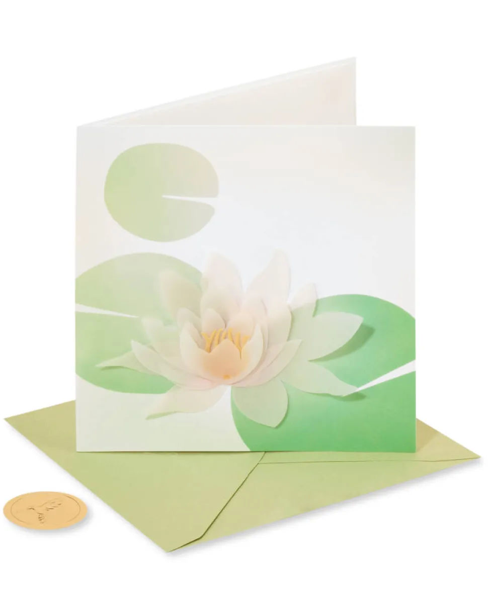 Transparent Lotus Flower Sympathy Greeting Card