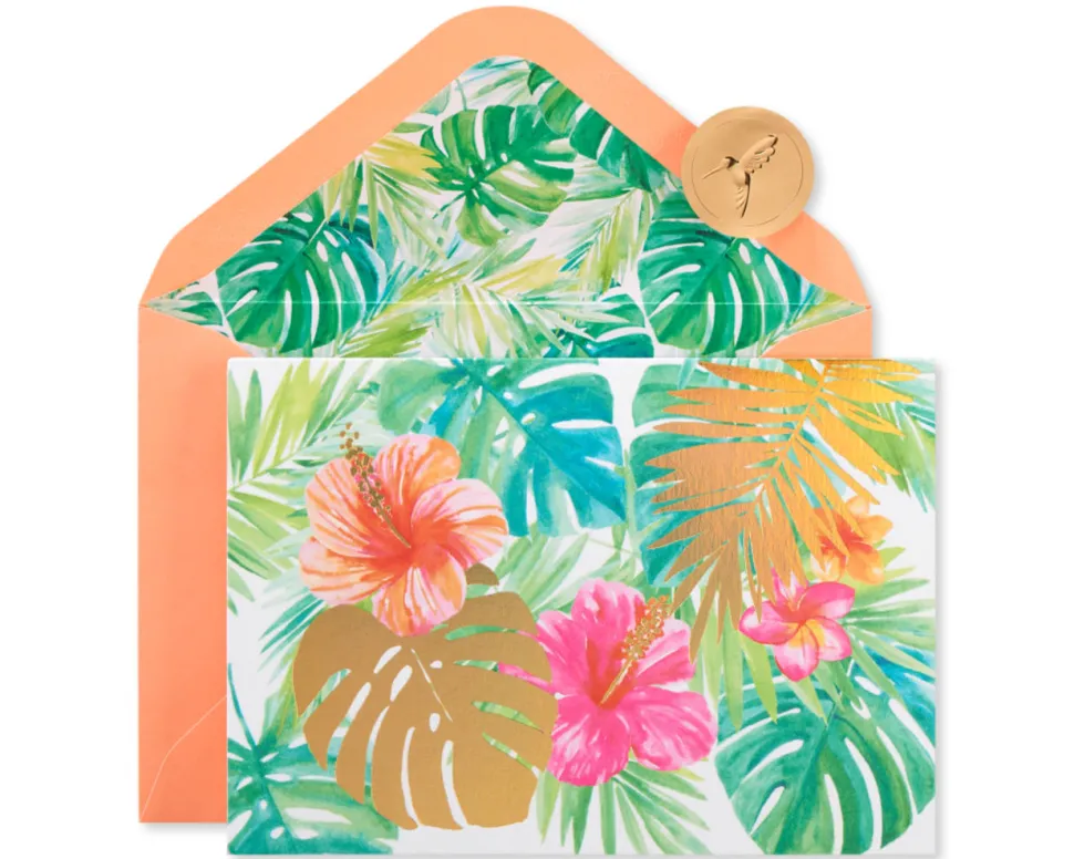 Tropical Flowers Boxed Blank Note Cards with Envelopes, 12-Count