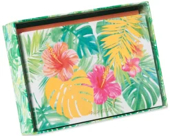 Tropical Flowers Boxed Blank Note Cards with Envelopes, 12-Count