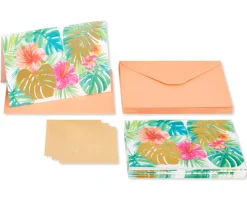 Tropical Flowers Boxed Blank Note Cards with Envelopes, 12-Count