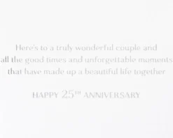 Unforgettable Moments 25th Anniversary Greeting Card for Couple