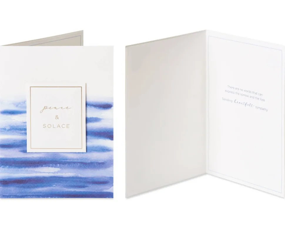 Vase and Peace Sympathy Greeting Card Bundle, 2-Count