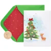 Watercolor Christmas Tree Christmas Greeting Card