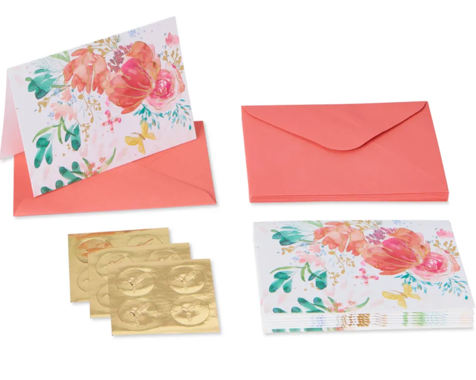 Watercolor Floral Boxed Blank Note Cards, 10-Count