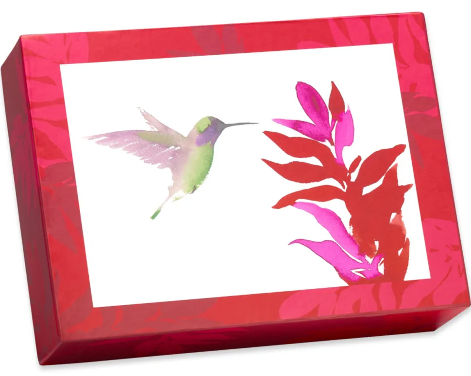 Watercolor Hummingbirds Keepsake Boxed Blank Cards and Envelopes, 20-Count