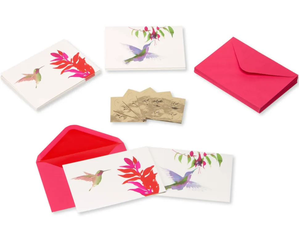 Watercolor Hummingbirds Keepsake Boxed Blank Cards and Envelopes, 20-Count