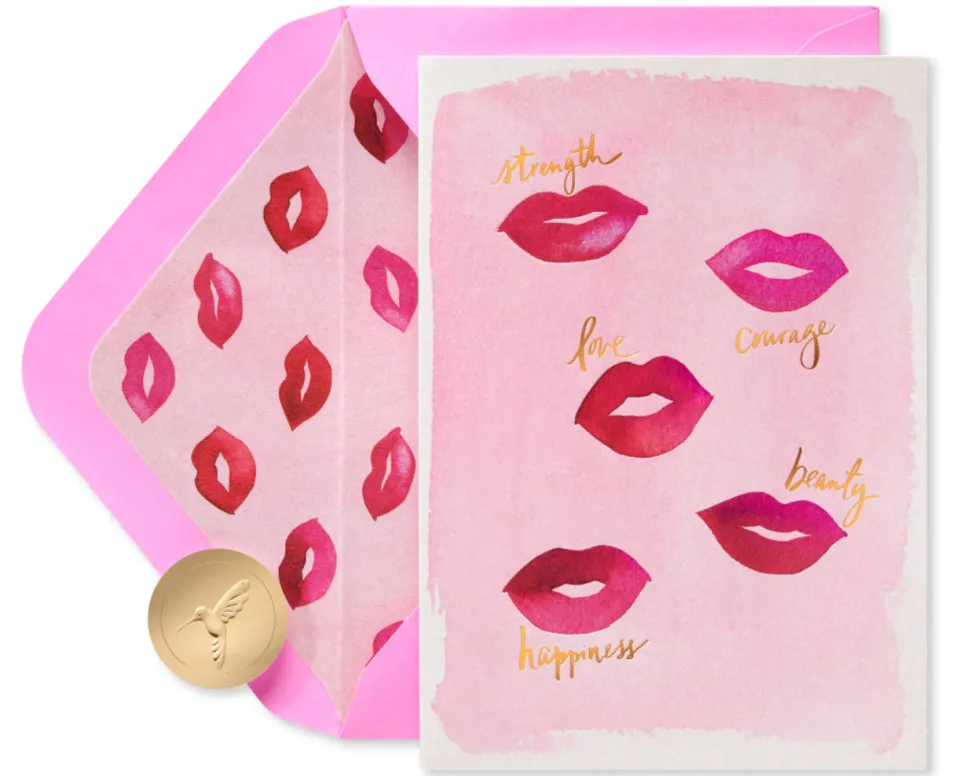Watercolor Lips Blank Greeting Card – BCRF Partnership