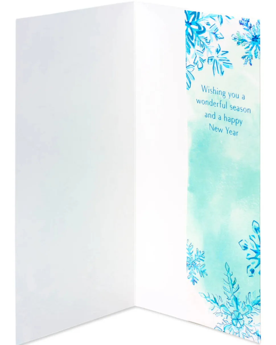 Watercolor Snowflakes Happy Holidays Greeting Card