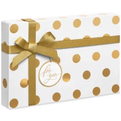White and Gold Holiday Gift Box Set, 4 Boxes, 4 Gift Tags, One Ribbon, 8 Sheets of Solid Tissue