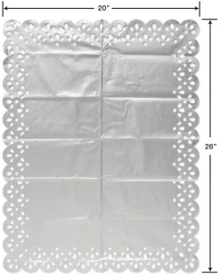 White and Silver Tissue Paper Set, 8-Sheets