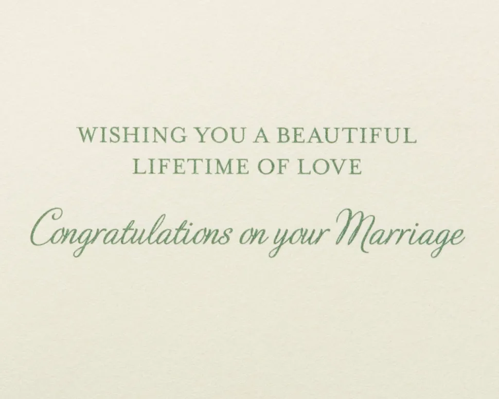 White Flowers Wedding Greeting Card