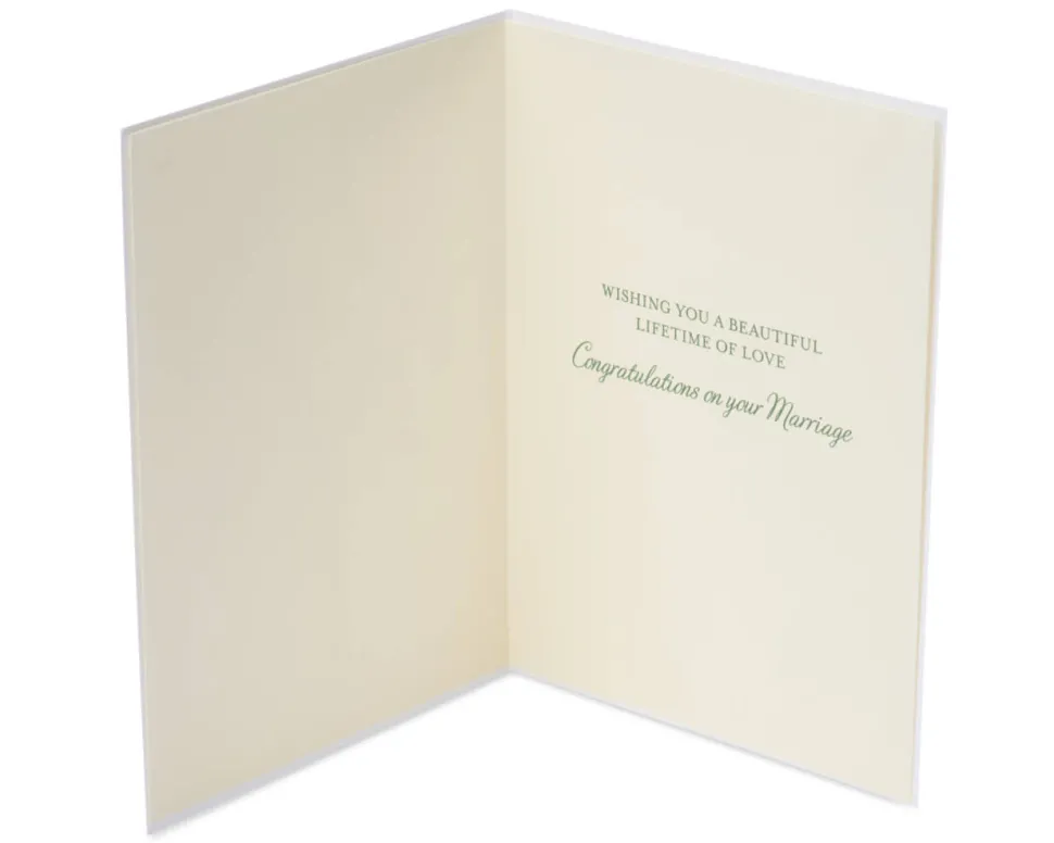 White Flowers Wedding Greeting Card