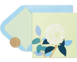 White Rose Friendship Blank Greeting Card