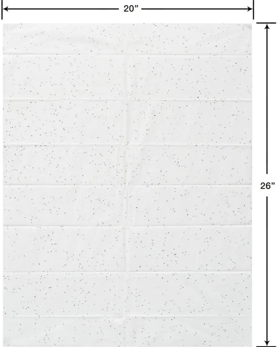 White Tissue Paper with Blue Polka Dots, 4-Sheets