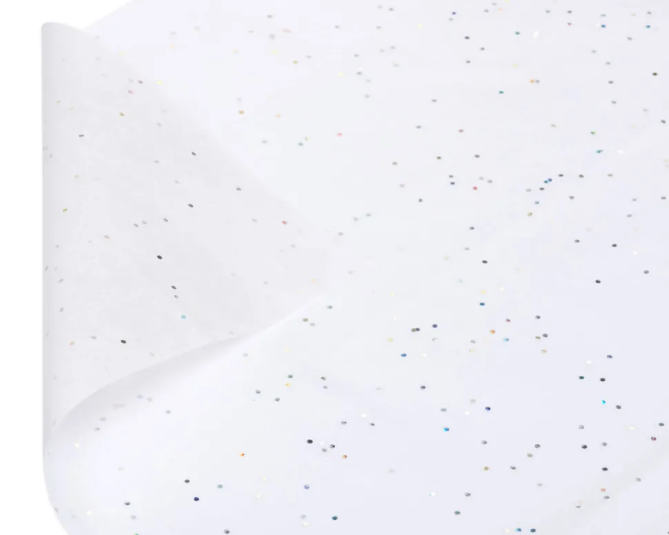 White Tissue Paper with Blue Polka Dots, 4-Sheets
