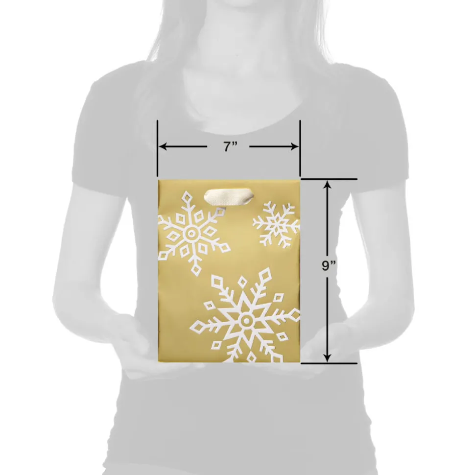 Winter Wonder Holiday Gift Bags with Tissue Paper, 2 Bags, 1 Large 13″, 1 Medium 9″, 18 Sheets