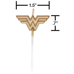 Wonder Woman Stars Cake Topper Birthday Candles, 8-Count