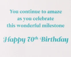 Wonderful Milestone 70th Birthday Greeting Card