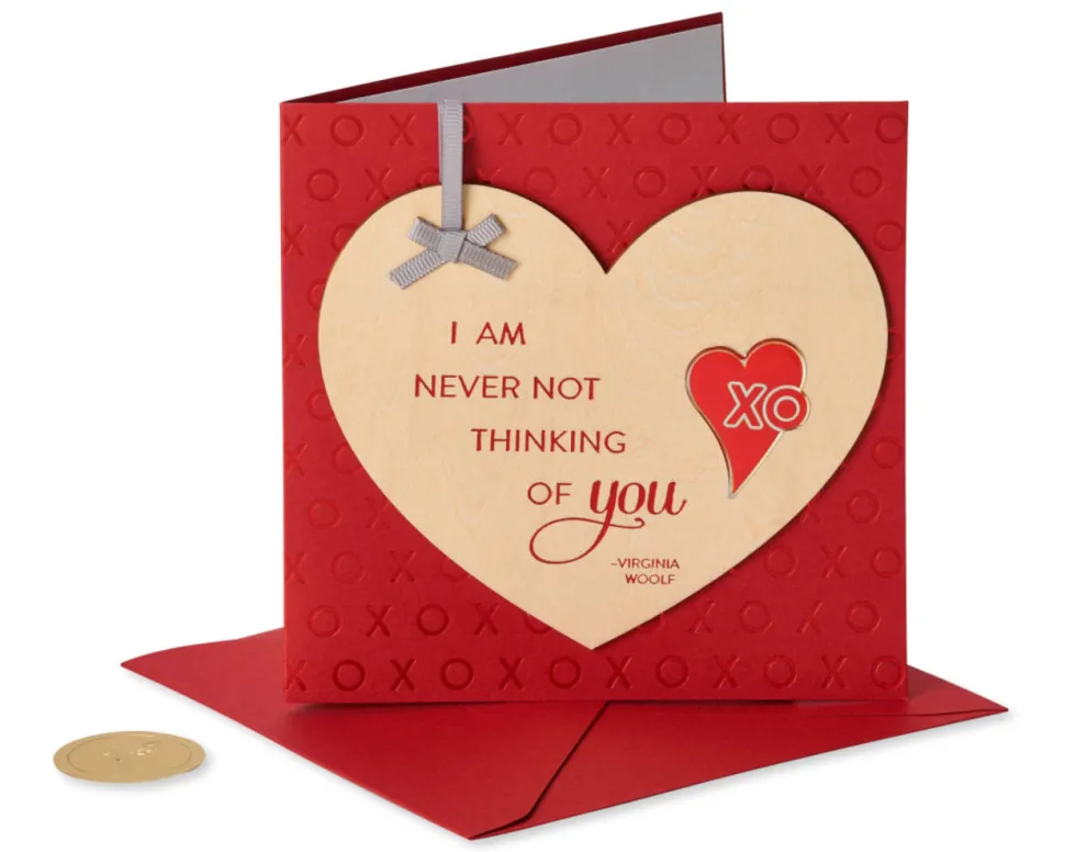 Wood Heart with Quote Romantic Greeting Card