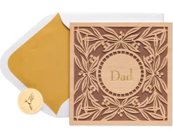 Wood Leaf Birthday Greeting Card for Dad