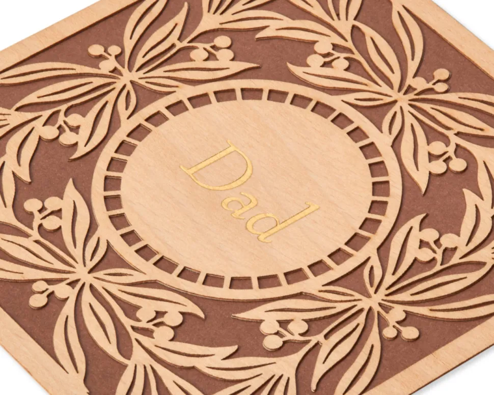 Wood Leaf Birthday Greeting Card for Dad