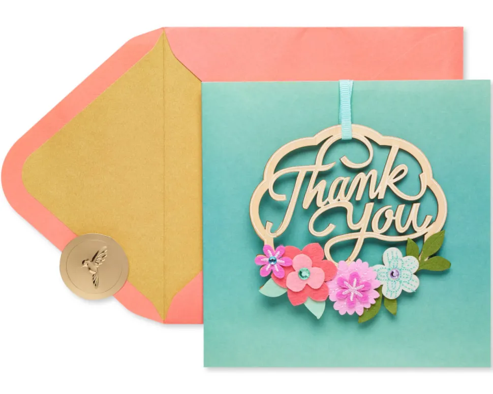 Wood Wreath Thank You Greeting Card