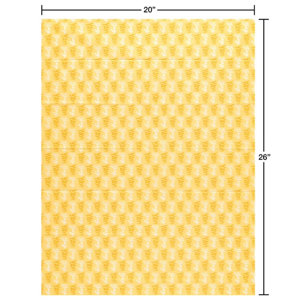 Yellow and Blue Patterns Tissue Paper, 8 Sheets