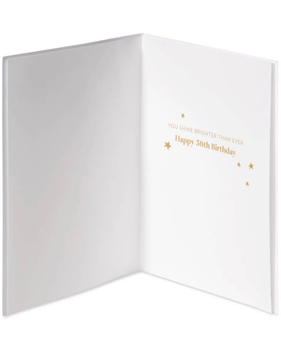 You Shine Brighter Than Ever 50th Birthday Greeting Card