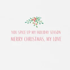 You Spice up my Holiday Season Romantic Christmas Greeting Card